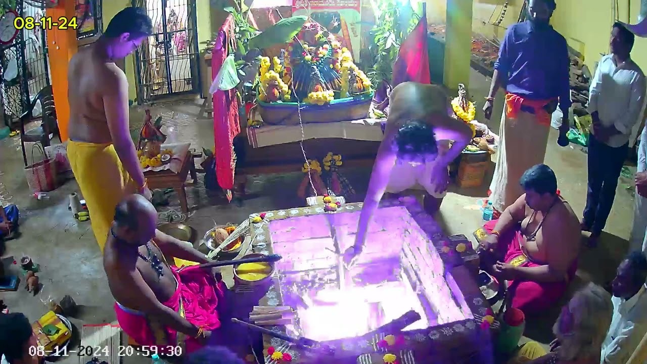 The homam and the rituals the day before she was put in her place.